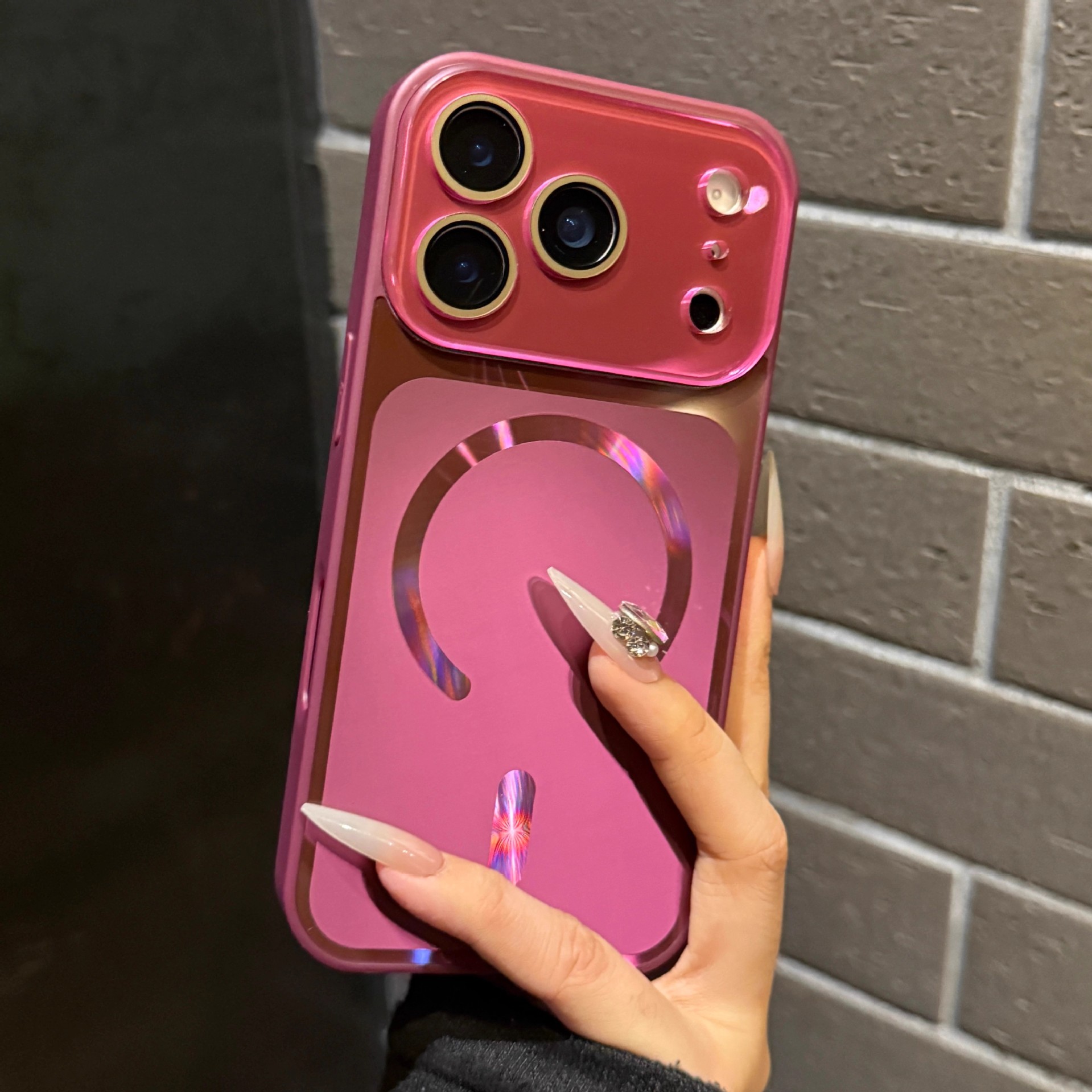 Magnetic Matte Phone Case For Iphone 16 Pro Max Starry Orange_voghion.com