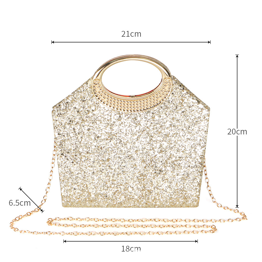 Cross-Border Amazon New Diamond Sparkling Handheld Evening Bag, High-End Luxury Party Bag, Glittery Crossbody Clutch - Thumbnail 6