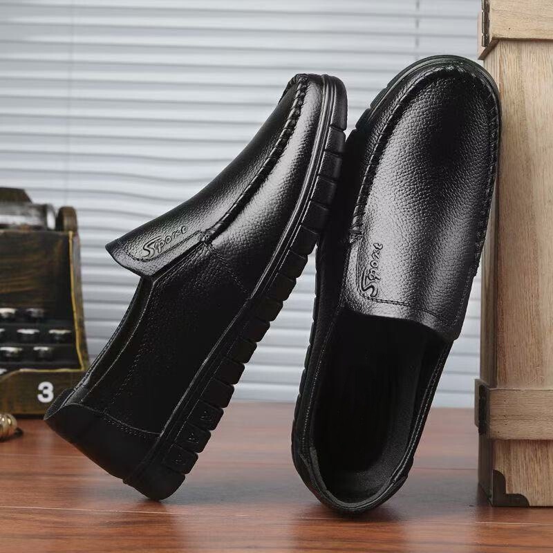 Men's Leather Shoes, Breathable, Versatile Casual Shoes, Middle-Aged and Elderly Dad's Shoes, Business Formal Men's Shoes, Slip-On Shoes, Wholesale High Heels