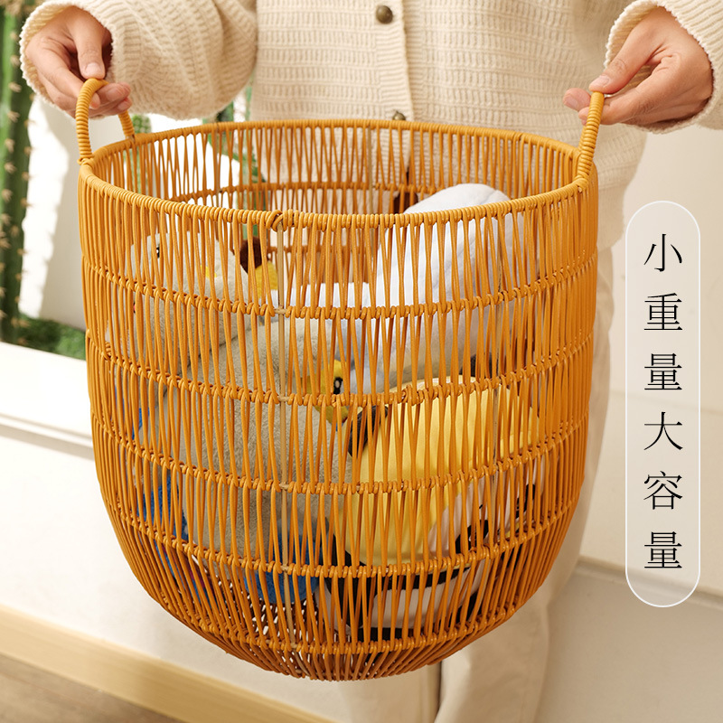 Cesta de ropa sucia de alto valor de belleza ligera de lujo canasta de tela de caña doméstica canasta de ropa sucia de baño canasta de ropa sucia a prueba de agua