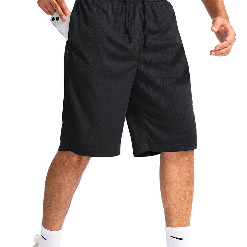 2025 European and American Men's Running Shorts Quick-Drying Fitness Sports Jogging Shorts with Zipper Pockets New Beach Shorts