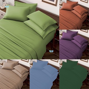 6Pcs Solid Bed Sheets Set Modern Soft Comfortable Bedding