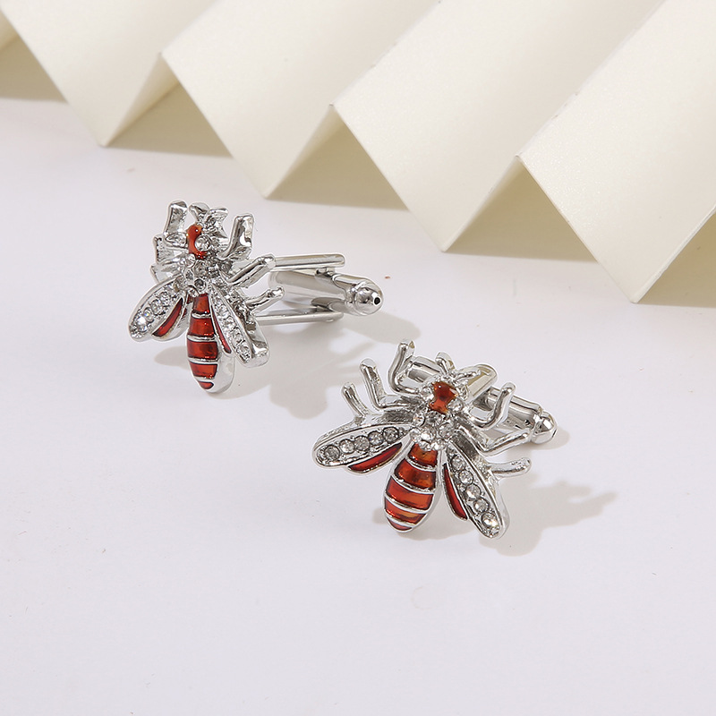 Neue Bee Rechteckige Diamant Manschettenknöpfe Mode herren Hemd Französisch_voghion.com