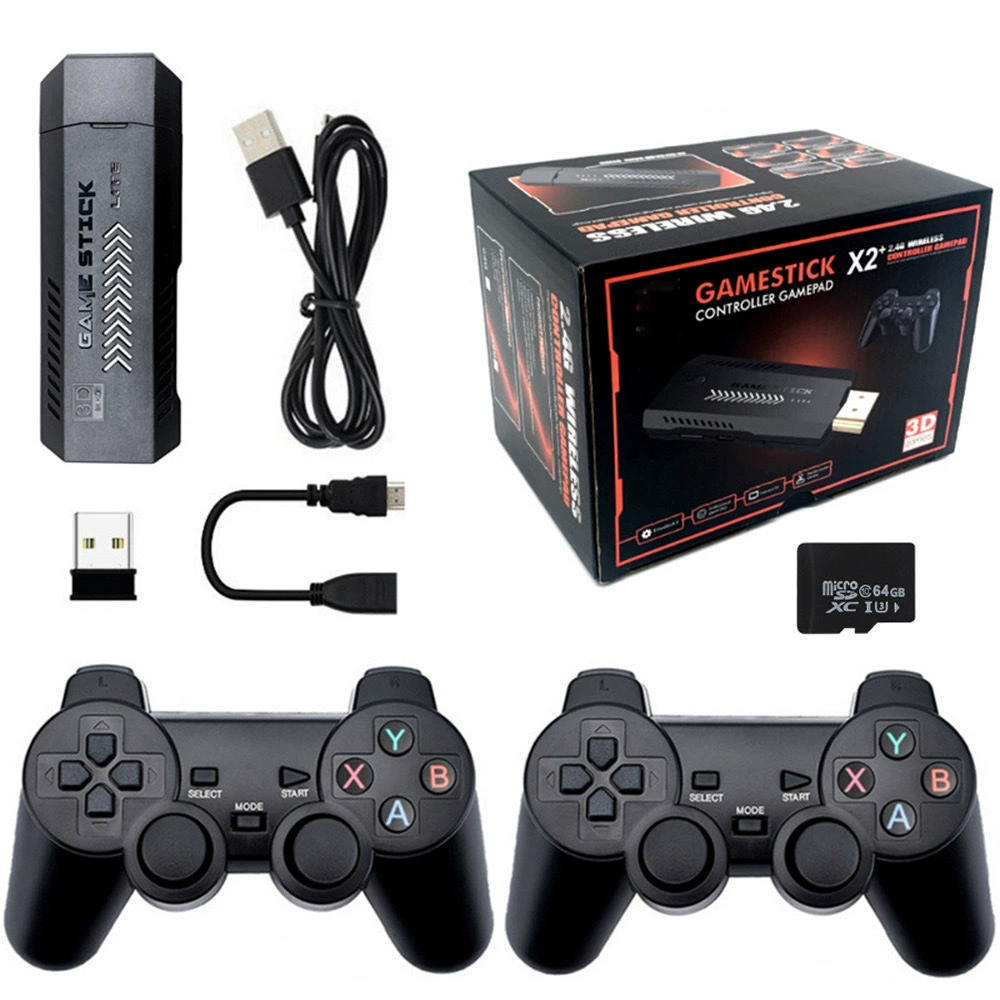 Игровая консоль X2PLUS для дома, HD, 2.4G беспроводная ретро PSP, TV 3D игровая приставка портативная