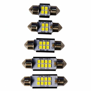 Decoding wide-voltage LED 2835 4 6 8 lamp double-pointed lamp 29-41MM 12-24V high-brightness stepless LED black aluminum