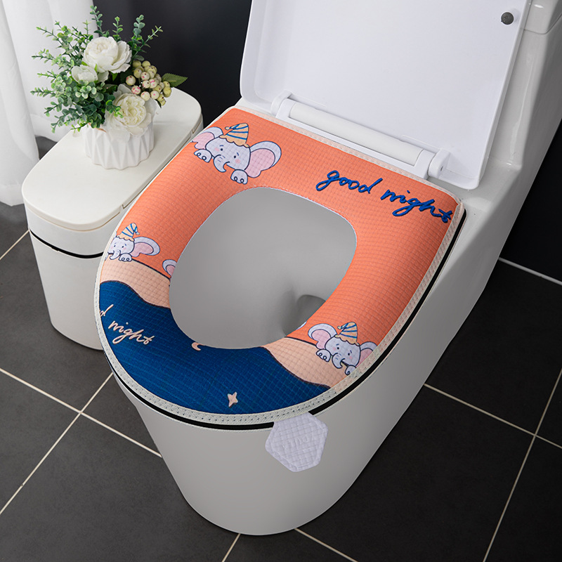 Invierno cremallera hogar cojín del asiento del inodoro engrosada cojín cuatro estaciones disponibles cubierta del inodoro portátil cubierta del inodoro asiento del inodoro