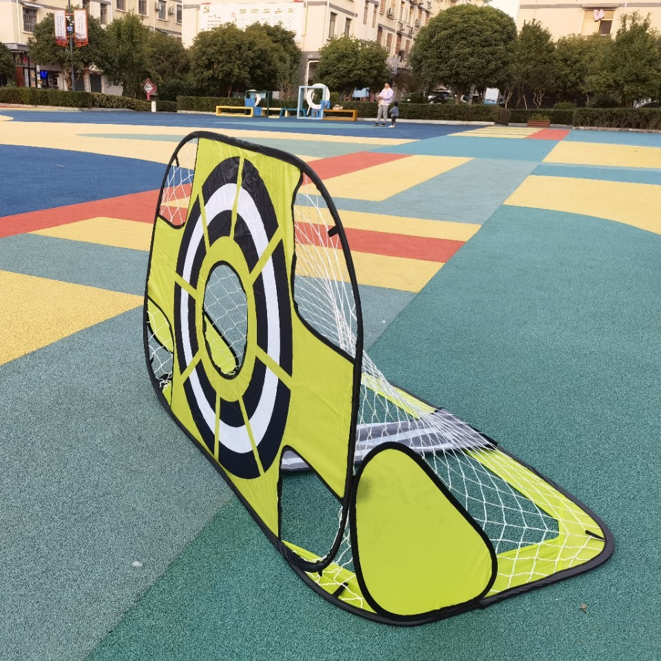 Multifuncional verde deportes al aire libre portátil Puerta de fútbol para niños plegable ultraligero entre padres e hijos objetivo Red de fútbol