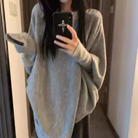 Knitted autumn truffle sweater, oversize