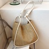 Straw capacious shoulder bag, small woven advanced one-shoulder bag, high-end