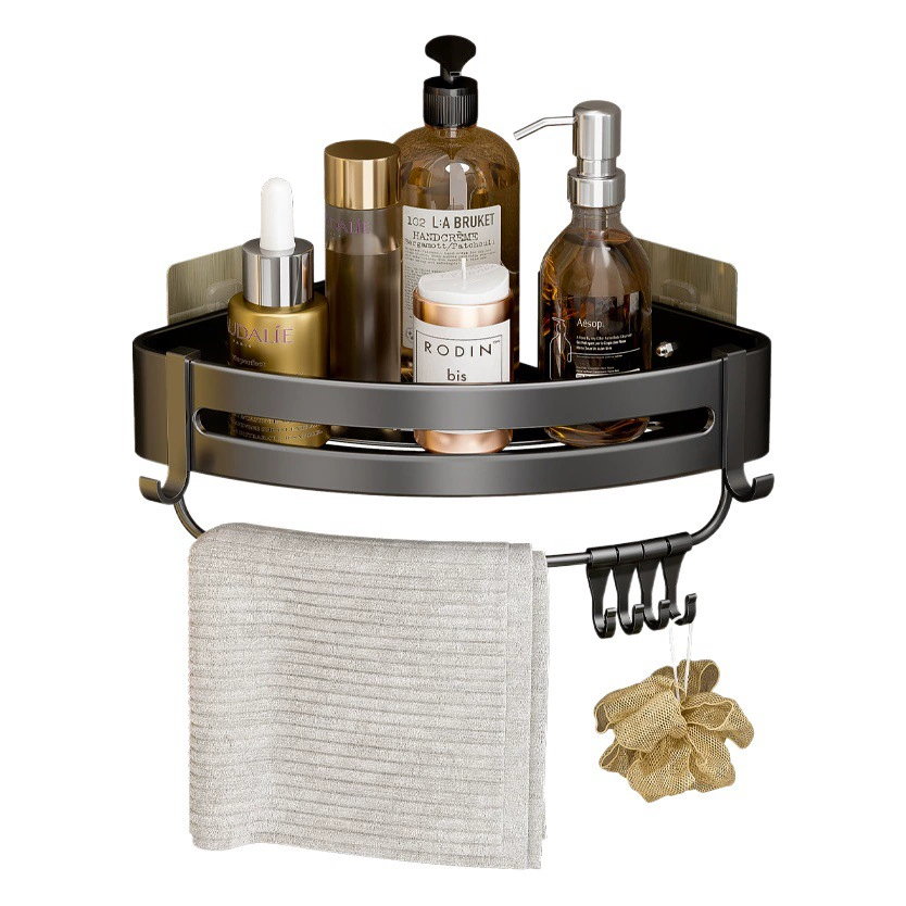 Стеллаж для хранения в ванной комнате Пространство без перфорации Алюминиевая бесшовная наклейка Угловой стеллаж для хранения Ванная комната Настенное хранилище Трансграничный Эксклюзив