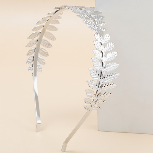 Korean style temperament alloy leaf headband women's fashionable design European and American popular headband hair accessories cross-border jewelry wholesale