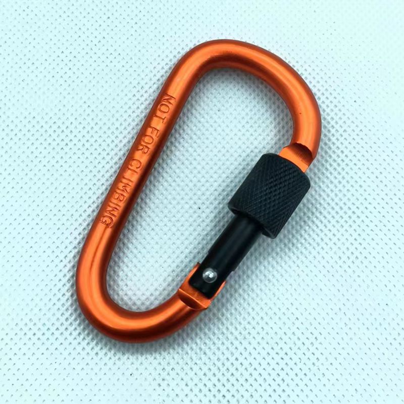 Venta directa de fábrica negrita No. 8 con gancho de bloqueo mosquetón en forma de D rápido colgante tuerca hebilla colgante hebilla de aleación de aluminio