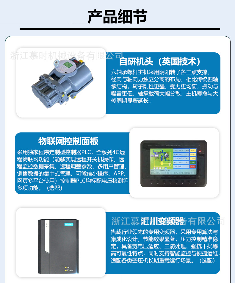 Screw-Type Air Compressor 37Kw 22Kw Two-Stage Compression Permanent Magnet Variable Frequency Industrial-Grade Energy-Saving Air Compressor