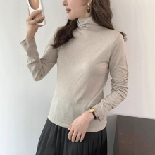 现h 韩国东大门EGG25秋季新款时尚纯色天丝羊毛上衣半高领打底衫