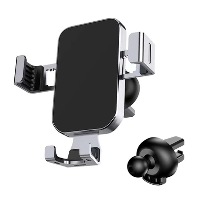 Car phone holder: Holder, Air Vent Metal - yc12-mirror-gravity-bracket-silver