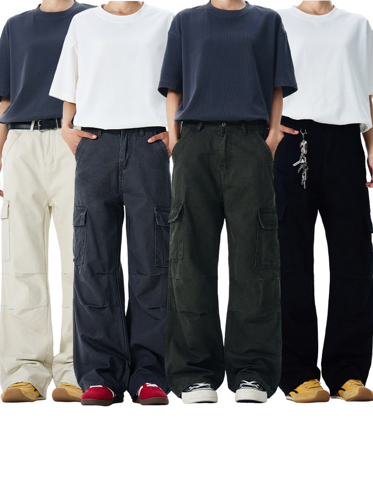 LKTMメンズアメリカ式高街ヴィンテージ水洗いして古い工装ズボンを作ります。