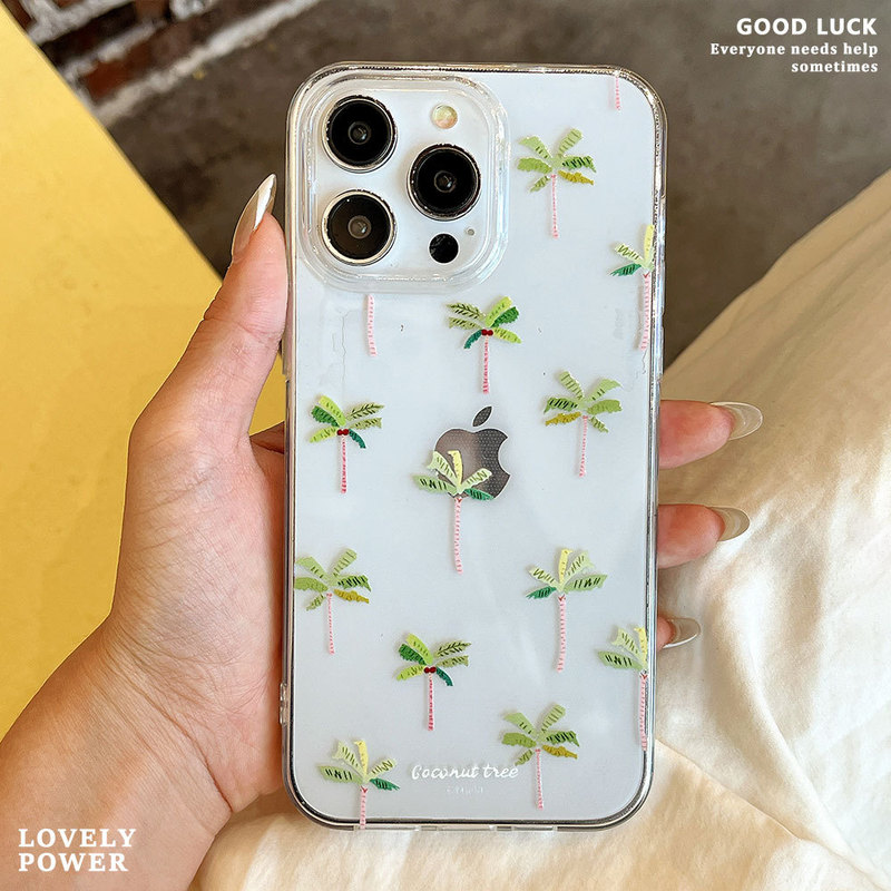 Coconut Tree High-Transparency Shell Suitable for Apple 17 Pro Max Transparent Phone Case Mini Coconut Tree iPhone 16 Protective Cover Coconut Tree High-Transparency Shell Suitable for Apple 17 Pro Max Transparent Phone Case Mini Coconut Tree iPhone 16 Protective Cover