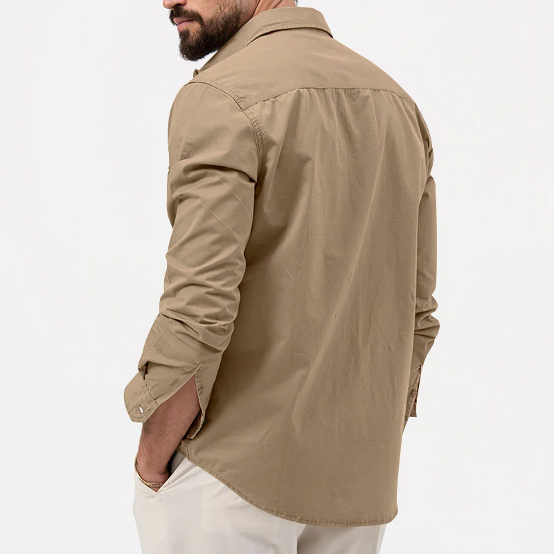 2024 New Men's Shirt Multi Pocket Casual Long Sleeve Top for Men_senzul.com