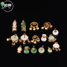 合金镶嵌琉璃珠平安扣古风服装配饰手链项链吊坠diy饰品复古配件