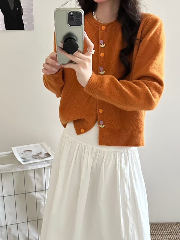 韩系温柔风针织开衫外套女2025新款初秋设计感小众宽松显瘦上衣|undefined