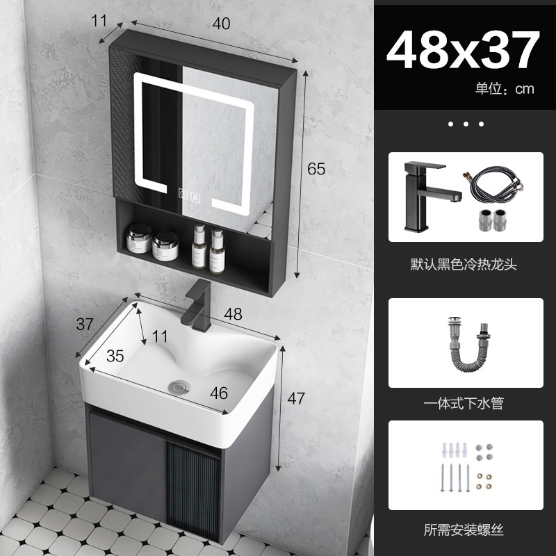 Baño de aluminio espacio puerta de vidrio gabinete de baño pequeño gabinete de lavabo doméstico combinación balcón lavabo piscina