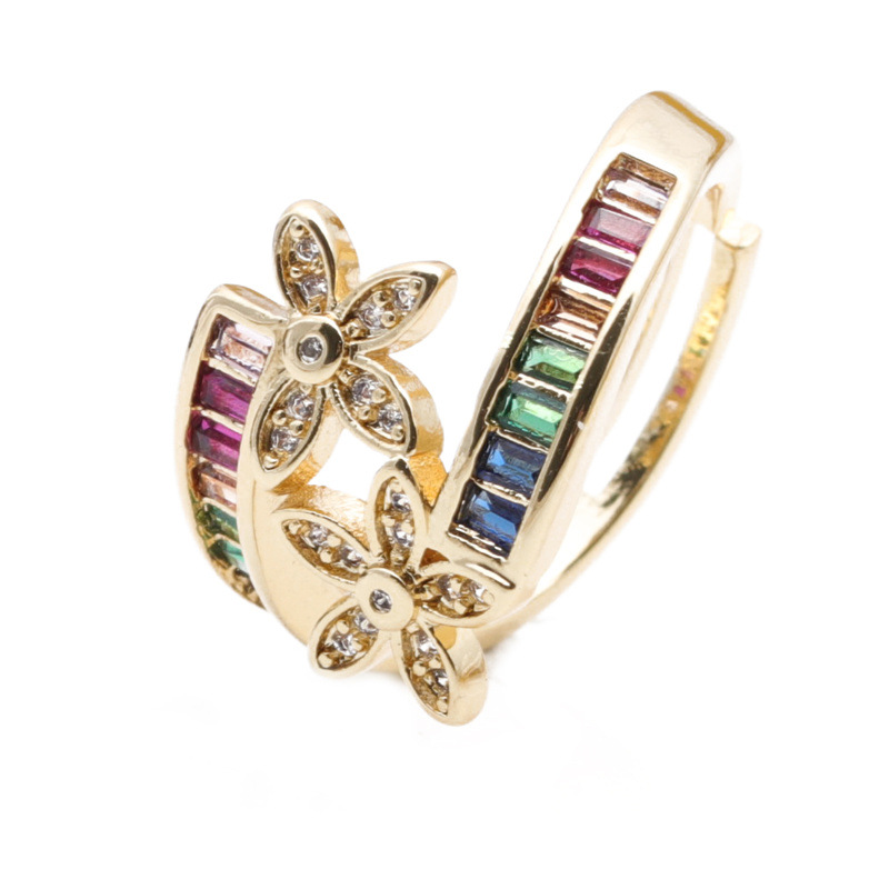 Fashion Micro-inlaid Zircon Flowers Ring display picture 1