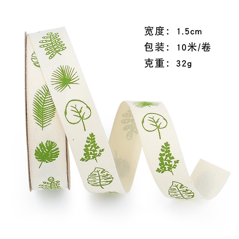 Nuevo cactus transfronterizo impresión de tortuga hoja de algodón cinta jardinería en maceta decoración doméstica DIY cuerda de madera de algodón