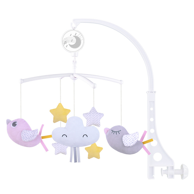 Juguetes para bebés 0-1 años de edad campana de noche soporte giratorio música melodía tela edredón cama colgando sonajero juguetes para bebés