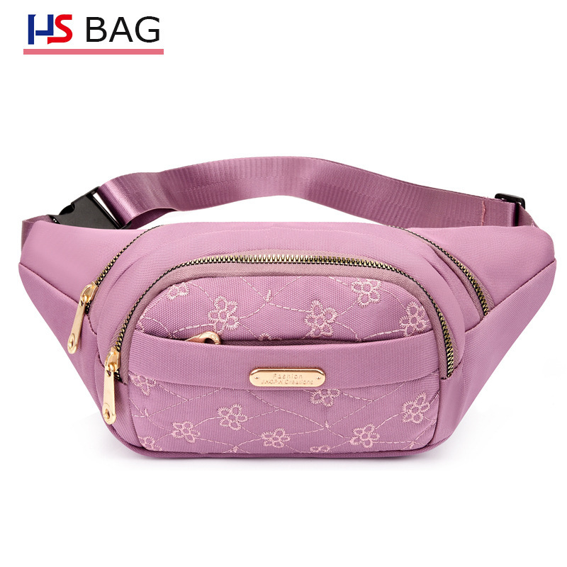 Women's Embroidered Waist Bag New Water-Repellent Oxford Cloth Cashier Bag Large Capacity Multi-Layer Sports Outdoor Leisure Waist Bag Women's Embroidered Waist Bag New Water-Repellent Oxford Cloth Cashier Bag Large Capacity Multi-Layer Sports Outdoor Leisure Waist Bag