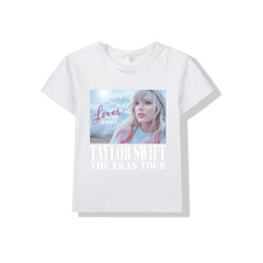 Amazon AliExpress Taylor Swift patterned print children's clothing short-sleeved top for boys and girls casual sportswear