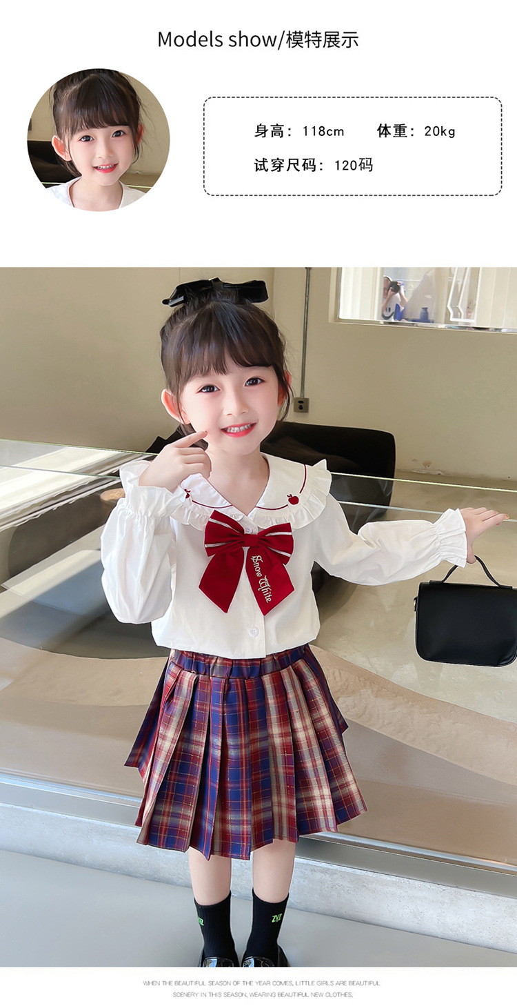 Niña otoño vestido 2022 nuevo niño aire chic suéter overfalda otoño bebé JK uniforme set pic 7