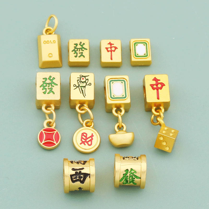 Mahjong Pendant Oil Drop North South East West Middle White Board Mahjong Pendant DIY Jewelry Accessories Bracelet Necklace Wholesale
