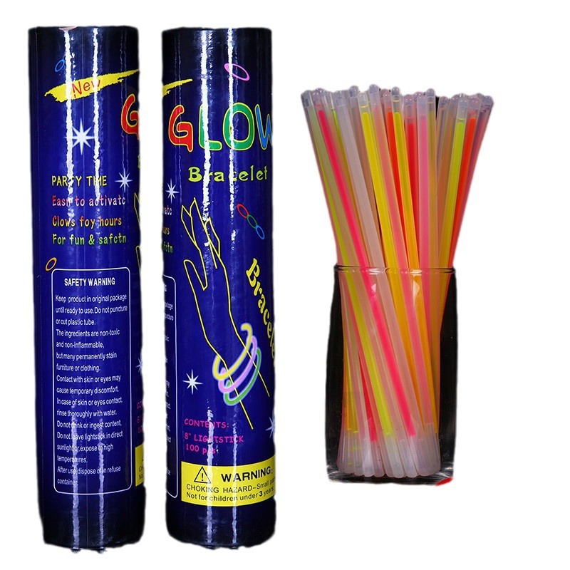 Coloridas varillas fluorescentes para niños no tóxicos superbrillante nocturnal varillas pulseras al por mayor día y noche actividades de baile juguetes de vestir