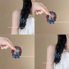 韩系甜美花朵小肠发圈女高级感扎头发绳高弹力耐用皮筋头绳不伤发