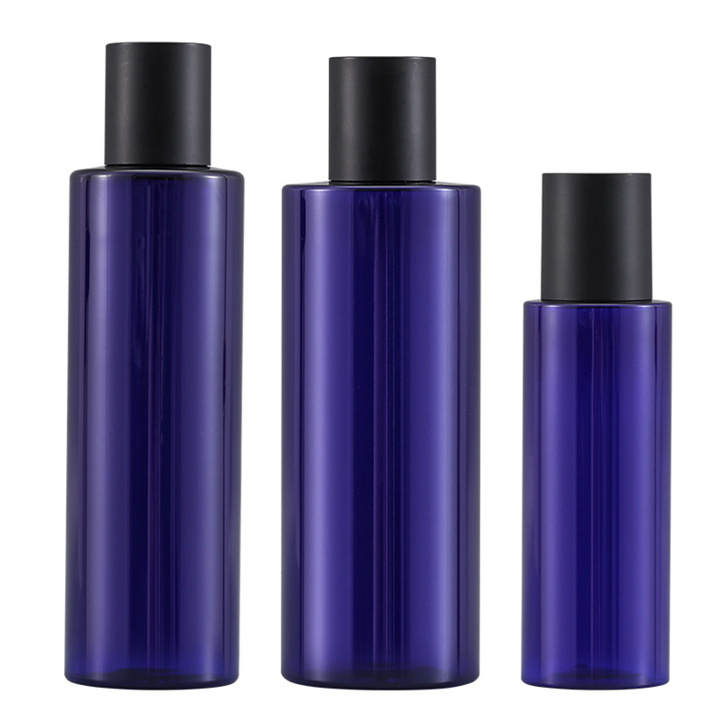 Botella de cosméticos PET de hombro plano personalizada Xumin 100ml botella de agua de toner 200 - 250ml de gel puro