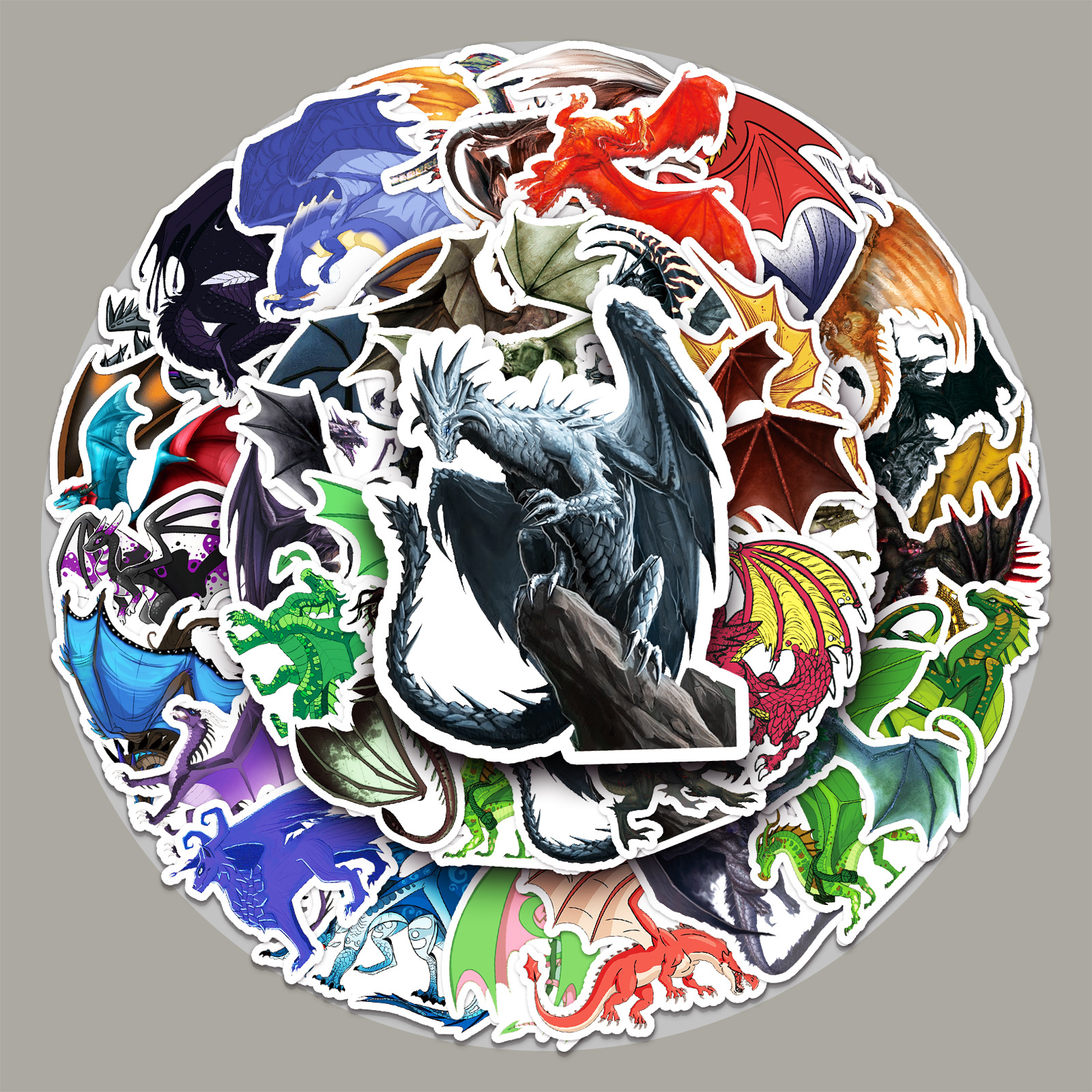 50 Zhang Long Graffiti Stickers Cross-border Cool Animal Stickers Decorative Phone Case Skateboard Luggage Stickers Waterproof