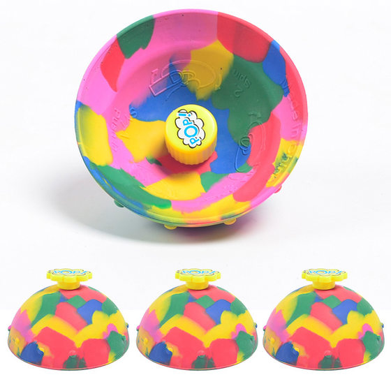 Cross-border half bounce bowl creative outdoor sports children's decompression toys camouflage bounce ball rubber toys wholesale