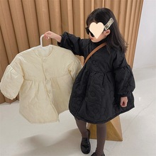 女童棉服2024冬季新款韩版刺绣泡泡袖加厚棉衣外套中小童