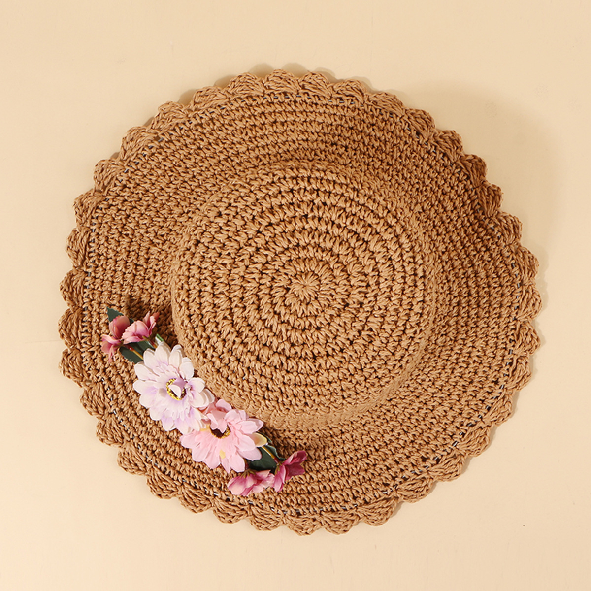 Summer Korean Fashion New Style Shade Sun Crochet Straw Hat display picture 4