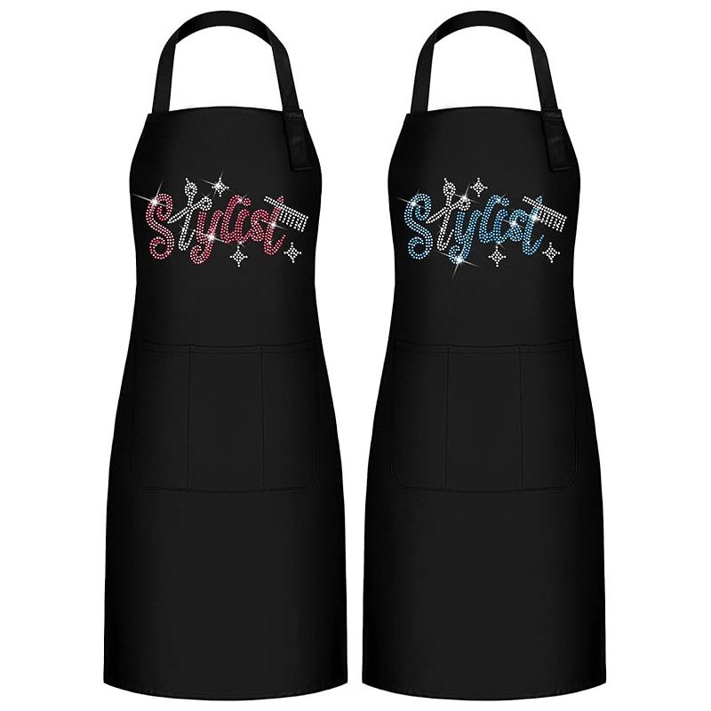 Transfronterizo Amazon venta caliente delantal de poliéster moda de diamantes calientes antiincrustante corte de pelo peluquero trabajo delantal al por mayor personalizado
