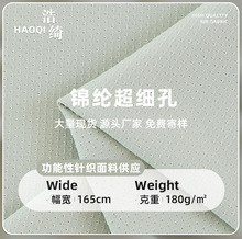 70D锦纶超细透气孔鸟眼布锦氨冰丝透气瑜伽高弹冰感防晒网布面料