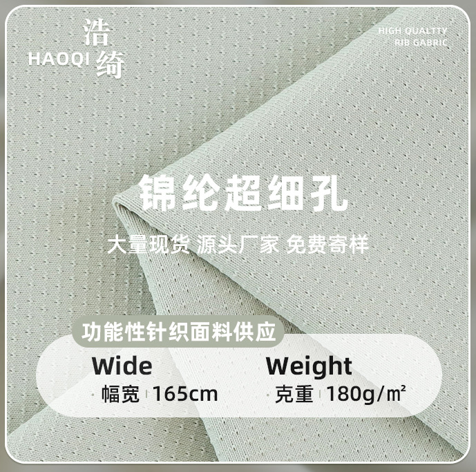70D锦纶超细透气孔鸟眼布锦氨冰丝透气瑜伽高弹冰感防晒网布面料