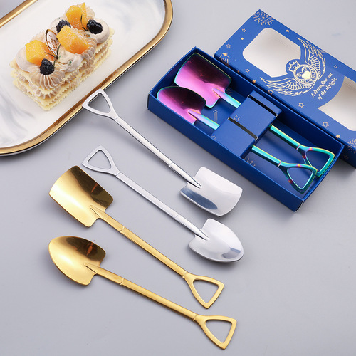 L stainless steel shovel spoon watermelon spoon dessert spoon ice cream spoon creative spoon coffee spoon watermelon shovel gift set