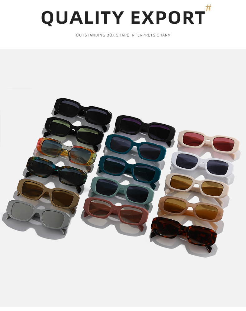 Moda Bloque De Color Ordenador Personal Cuadrado Fotograma Completo Gafas De Sol Mujer display picture 2