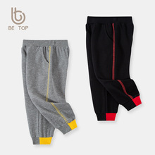 2025新款春季韩版童裤儿童长裤拼色卫裤男童纯棉运动裤潮一件代发