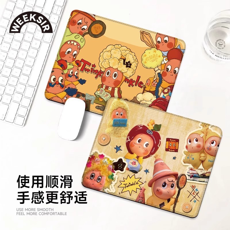 卡通星星人鼠标垫小号高颜值办公室桌垫上班学习家用便携护腕垫|undefined