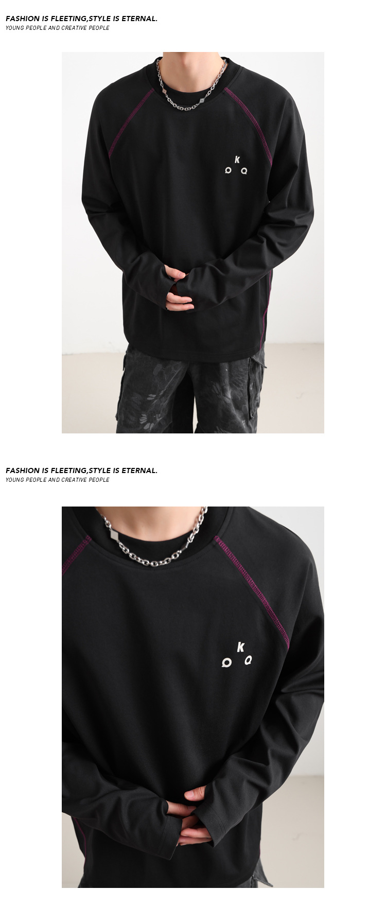 Hasselblad Long Sleeve T-shirt For Men Casual Letter Printed Top_voghion.com