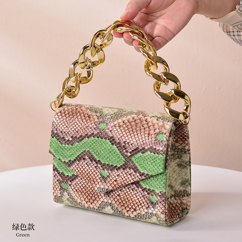Creativa nicho de moda serpentina bolsa de estilo europeo y americano cadena patrón animal bolsa cruzada-frontera bolso de noche de las mujeres