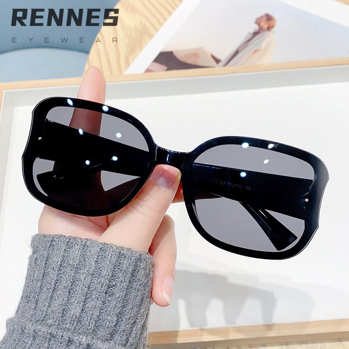 Venta al por mayor transfronteriza versión coreana rectangular al aire libre gafas de sol para hombres y mujeres gafas de sol de tiro callejero de moda Sunglasses