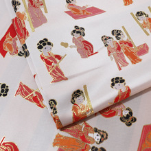 《唐宫仕女》连衣裙梭织服装面料高档西装夹克时装拜年服提花布料